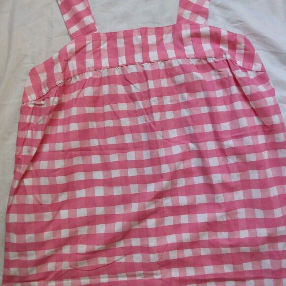 Dreams & Co Pink White Gingham Square Neck Mumu Lounger House Dress Size 1X - Picture 5 of 12